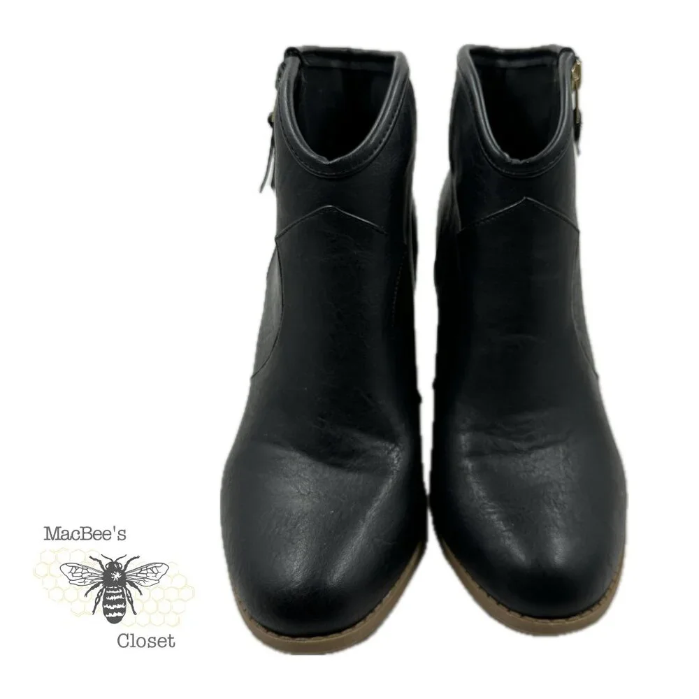 Maurices Black Vegan Leather Western Style Cowgirl Boots Black 9.5 in Womens - Picture 5 of 16